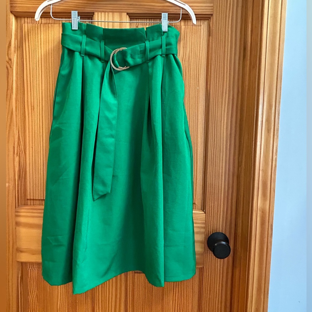 AKIRA Vibrant Green A-Line Skirt